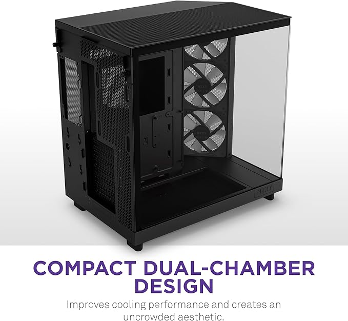 NZXT H6 Flow Compact Dual-Tower RGB Case Black NZXT H6 Flow Compact Dual-Tower RGB Case Black